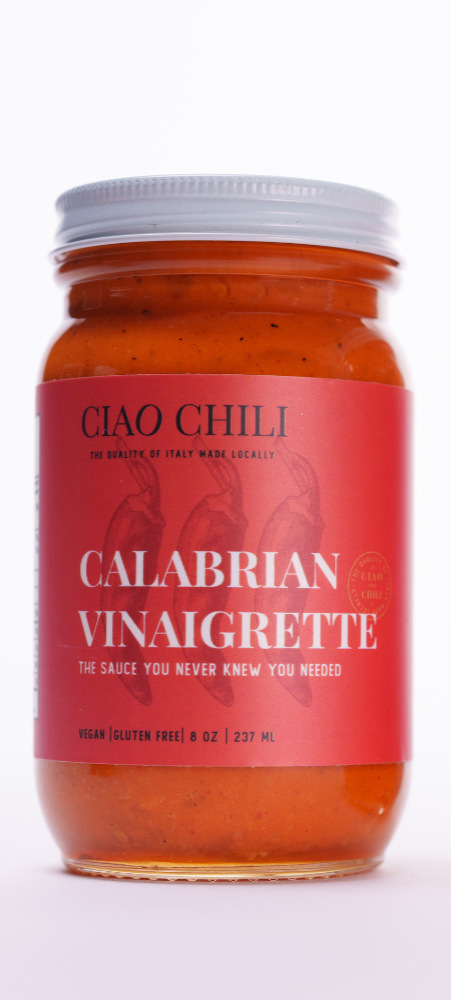 Calabrian Vinaigrette by Ciao Chili in Victoria BC featuring full list of ingredients the sauce is vegan and gluten free